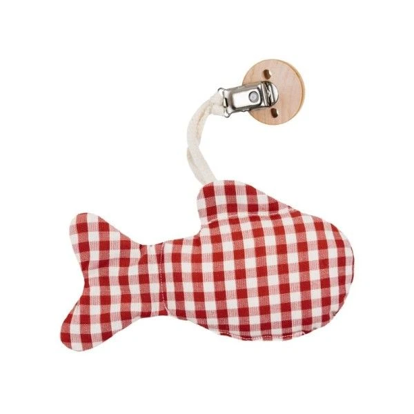 HochetClip Poisson Bleu VichyEfie 15 Cm - Hochet Coton Bio GOTS 4 HochetClip Poisson Bleu VichyEfie 15 Cm - Hochet Coton Bio GOTS – Image 2