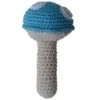 Hochet En Crochet Coton Bio Champignon Bleu APunt Barcelona®- Hochets Bébé Bio -Peluche Jouets Magasin hochet coton bio lion apunt barcelona hochets bebe bio