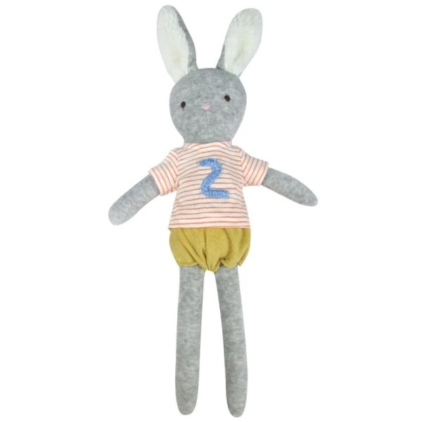 Lapin Peluche éponge De Coton Bio 2ème Anniversaire 44cm Albetta® - Peluche Bio 3 Lapin Peluche éponge De Coton Bio 2ème Anniversaire 44cm Albetta® - Peluche Bio