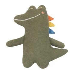 Mini Doudou Hochet éponge De Coton Bio Crocodile Casey 14cm Albetta® - Hochet Croco