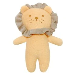 Mini Doudou Hochet éponge De Coton Bio Lion Leo 17cm Albetta® - Hochet Lion
