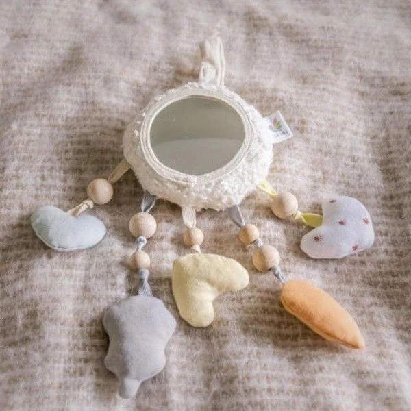 Mini Mobile Coton Bio & Bois Bahbah L'agneau Tikiri® - Jouet Bio 5 Mini Mobile Coton Bio & Bois Bahbah L'agneau Tikiri® - Jouet Bio – Image 3