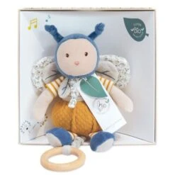 Peluche Boite à Musique Pollen 30cm Coton Bio Doudou Et Compagnie® - Doudou Bio Français -Peluche Jouets Magasin peluche boite a musique pollen 30cm coton bio doudou et compagnie doudou bio francais 2