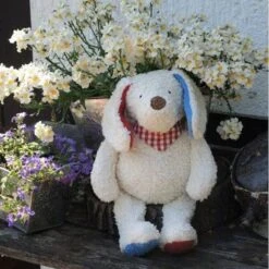 Peluche Chien Bandana Vichy Coton Bio 36cm Efie® - Peluche Chien Bio -Peluche Jouets Magasin peluche chien bandana vichy coton bio 36cm efie peluche chien bio 2