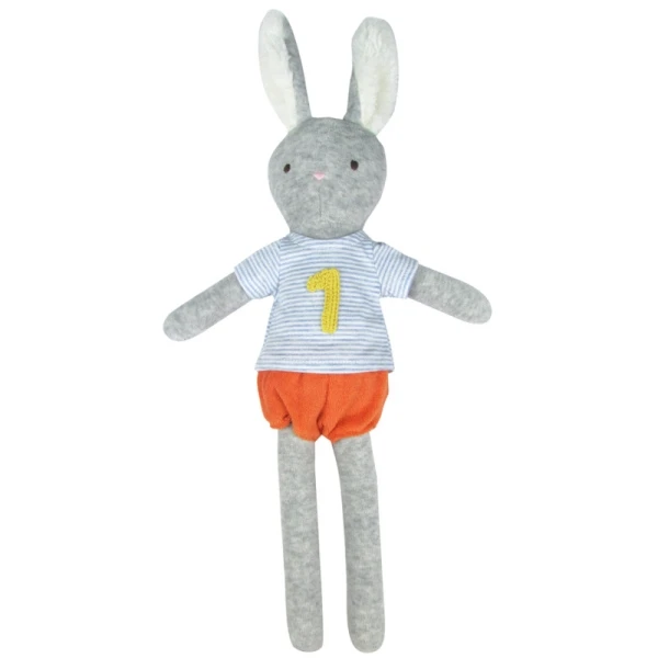 Lapin Peluche éponge De Coton Bio 1er Anniversaire 44cm Albetta® - Peluche Bio 3 Lapin Peluche éponge De Coton Bio 1er Anniversaire 44cm Albetta® - Peluche Bio