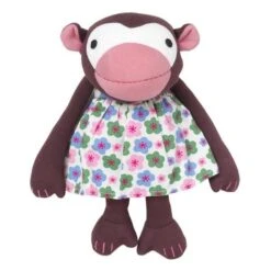 Peluche Singe Robe à FleursFrida 32cm Coton Bio Franck & Fischer® - Peluche Coton Bio