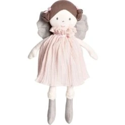 Poupée Chiffon Coton Bio Angelina Robe Mousseline Rose 33cm Bonikka - Poupée Bio -Peluche Jouets Magasin poupee chiffon coton bio angelina robe mousseline rose bonikka 1