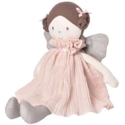 Poupée Chiffon Coton Bio Angelina Robe Mousseline Rose 33cm Bonikka - Poupée Bio -Peluche Jouets Magasin poupee chiffon coton bio angelina robe mousseline rose bonikka 3