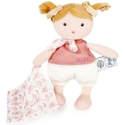 Poupée De Chiffon Joliflores Camélia Et Son Doudou 22cm Coton Bio Jolijou® - Poupée Bio