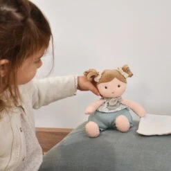 Poupée De Chiffon Joliflores Flore Et Son Doudou 22cm Coton Bio Jolijou® - Poupée Bio -Peluche Jouets Magasin poupee de chiffon joliflores flore et son doudou coton bio jolijou poupee bio 2