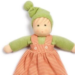 Poupée De Chiffon Nanchen® Natur Poupon 36cm Coton Bio (Kba) Verte Robe Orangé - Poupée Bio -Peluche Jouets Magasin poupee de chiffon nanchen natur poupon coton bio kba verte robe orange poupee bio 1