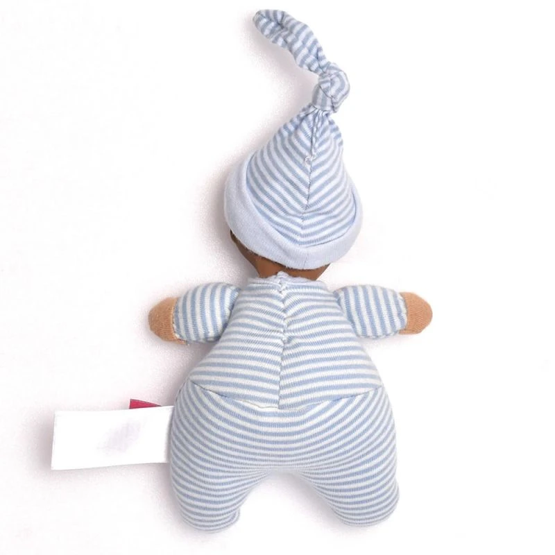 Poupée De Chiffon Premier âge Bleue Rayée Teint Halé 22 Cm Tête Caoutchouc NaturelBonikka - Poupée Naissance 4 Poupée De Chiffon Premier âge Bleue Rayée Teint Halé 22 Cm Tête Caoutchouc NaturelBonikka - Poupée Naissance – Image 2