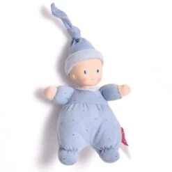 Poupée De Chiffon Premier âge Bleue à Pois 22 Cm Tête Caoutchouc NaturelBonikka - Poupée Naissance -Peluche Jouets Magasin poupee de chiffon premier age rose cm tete caoutchouc naturel bonikka poupee naissance 2