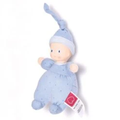 Poupée De Chiffon Premier âge Bleue à Pois 22 Cm Tête Caoutchouc NaturelBonikka - Poupée Naissance -Peluche Jouets Magasin poupee de chiffon premier age rose cm tete caoutchouc naturel bonikka poupee naissance 3