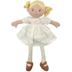 Poupée De Chiffons Aux Cheveux Blonds Priscy En Robe De Lin Blanc 42cm Bonikka- Grande Poupée -Peluche Jouets Magasin poupee de chiffons aux cheveux blonds priscy en robe de lin blanc bonikka grande poupee 1