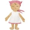Poupée De Tissu Éponge Robe Blanche Et Fichu Vichy 28 Cm Efie® Coton Bio - Poupée Bio Efie