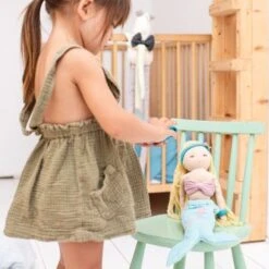 Poupée En Tissu Coton Bio Sirène Ava Hoppa® - Poupée De Chiffon Bio -Peluche Jouets Magasin poupee en tissu coton bio sirene ava hoppa poupee de chiffon bio 2
