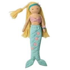 Poupée En Tissu Coton Bio Sirène Ava Hoppa® - Poupée De Chiffon Bio