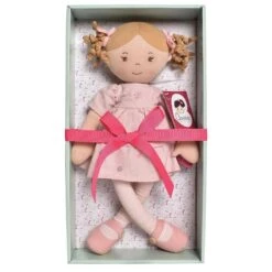 Poupée En Tissus Amelia En Robe De Lin Rose Brodée 42cm Bonikka - Grande Poupée -Peluche Jouets Magasin poupee en tissus amelia en robe de lin rose brodee bonikka grande poupee 6