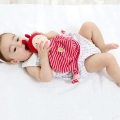 Doudou Plat Noeud Poupée Lutin Roses 26 Cm Coton Bio Sigikid® - Doudou Plat Bio -Peluche Jouets Magasin sigikid doudou plat noeud poupee lutin roses 26 cm coton bio doudou plat bio 3