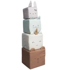 Peluche Jouets Magasin 3 Cubes D'activité En Tissus Doux Animaux Fabelab® Coton Bio GOTS-Jouet Bio Scandinave